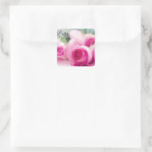  in roze Rose Vierkante Sticker (Tas)