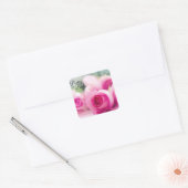  in roze Rose Vierkante Sticker (Envelop)