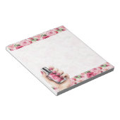 in Roze Rozen Bloemen Hand Nail Polish Notitieblok (Schuin)