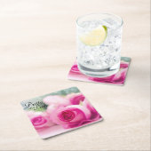  in roze rozen kartonnen onderzetters (Insitu)