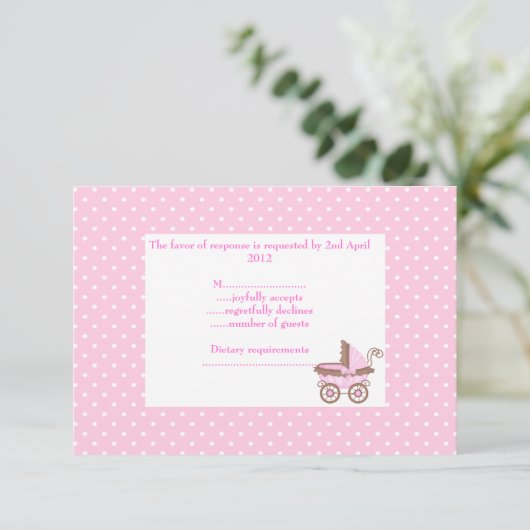  in roze rsvp met pram (Staand voorkant)