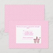  in roze rsvp met pram kaartje (Voorkant / Achterkant)