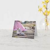  in Roze Schattig Bruiloft Douche Gift Kaart (Gele Bloem)