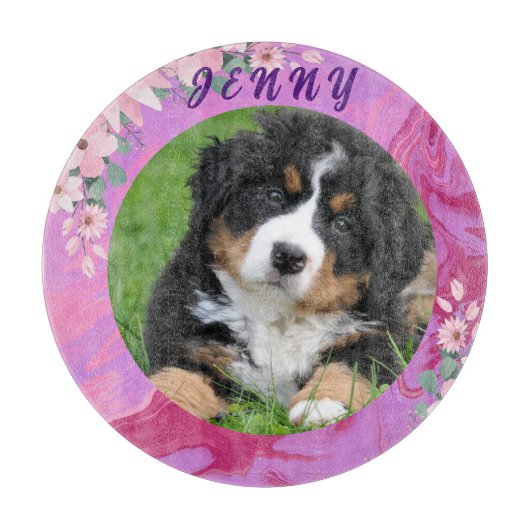 in roze Schattige puppy modern snijplank (Voorkant)
