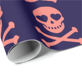  in roze schedels cadeaupapier (Rol Hoek)