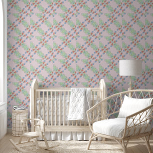 in roze schil en stok behang