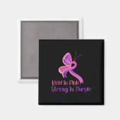 In Roze Sterk Paarse Geweld Borstkanker Bewust Magneet (Voorkant / Achterkant)