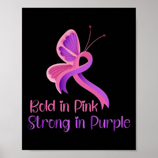 In Roze Sterk Paarse Geweld Borstkanker Bewust Poster (Voorkant)