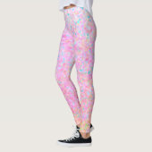  in Roze Stippen Seuret Geïnspireerde Kunst Leggings (Links)