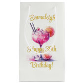  in Roze Thema Cocktail 30e Verjaardag Klein Cadeauzakje (Voorkant)