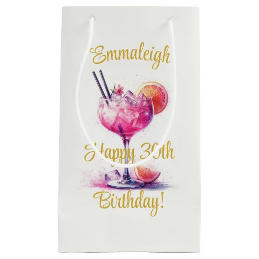  in Roze Thema Cocktail 30e Verjaardag Klein Cadeauzakje (Voorkant)