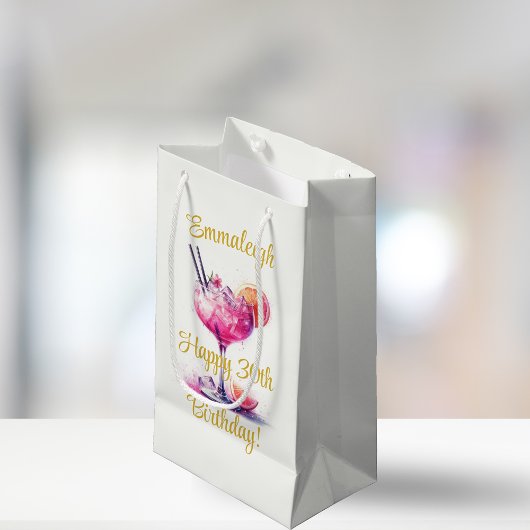  in Roze Thema Cocktail 30e Verjaardag Klein Cadeauzakje
