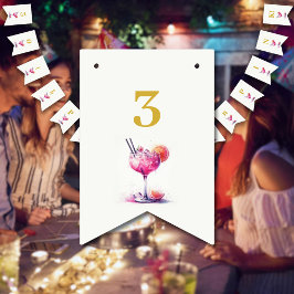  in Roze Thema Cocktail 30e Verjaardag Vlaggetjes