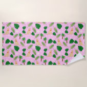 In roze tropische jongen strandlaken (Voorkant)