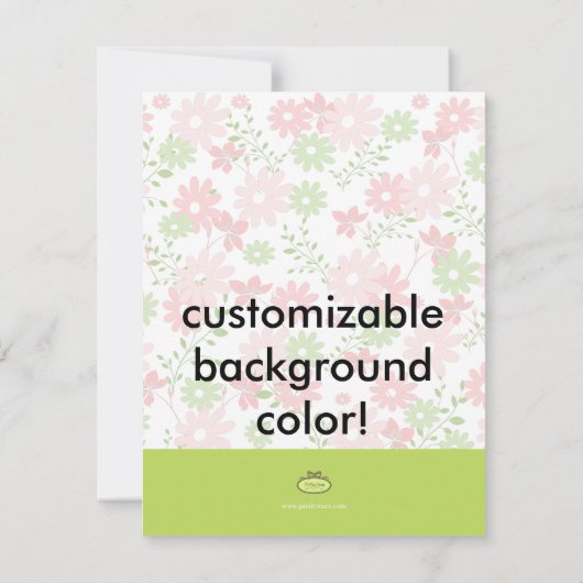  in roze tuin baby shower/dij kleur kaart (Achterkant)