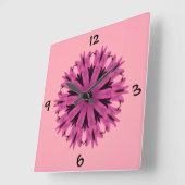  in roze vierkante klok (Hoek)