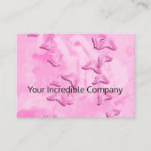  in roze vlinders visitekaartje (Voorkant)