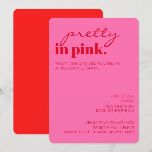  in roze Vrijgezellenfeest Kaart (Voorkant / Achterkant)