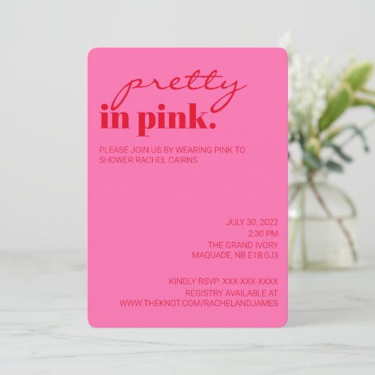  in roze Vrijgezellenfeest Kaart (Staand voorkant)