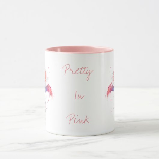 in roze waterkleurige flamingo-Mok Mok (Midden)