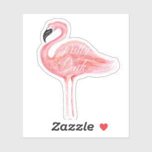 in roze Waterverf Flamingo Illustratie Sticker