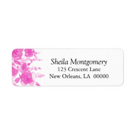 in roze Waterverf Rozen Etiket