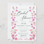  in Roze Wildflower Boho Lijst Vrijgezellenfeest Kaart (Voorkant)