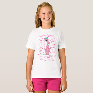 in roze windhond t-shirt