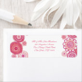  in Roze Witte Bloemen Kleine Adres Sticker (Insitu)