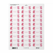  in Roze Witte Bloemen Kleine Adres Sticker (Full Sheet)