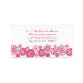  in Roze & Witte Floral Adres Sticker (Voorkant)
