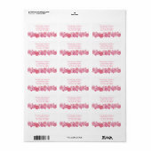  in Roze & Witte Floral Adres Sticker (Full Sheet)