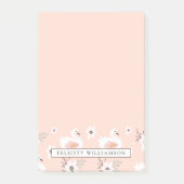 in roze zwaan en bloemenpatroon post-it® notes (Voorkant)