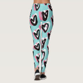  in Roze & Zwart Graphic Heart Leggings (Achterkant)