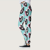  in Roze & Zwart Graphic Heart Leggings (Links)