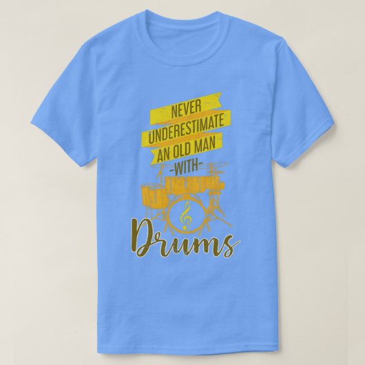 In ruste Drummer Gift Rock Music Drums T-shirt (Design voorkant)