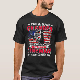 In ruste Lineman ben ik pa Grandpa USA Flag Electr T-shirt