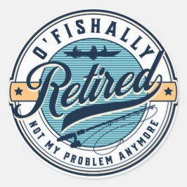 In ruste O'Fishally Funny Retro Angler Ronde Sticker
