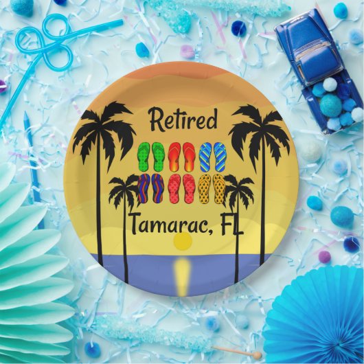 In ruste...Tamarac, FL, tropisch ontwerp, Papieren Bordje (Feest)
