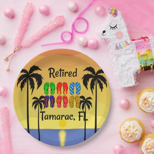 In ruste...Tamarac, FL, tropisch ontwerp, Papieren Bordje (Feest)