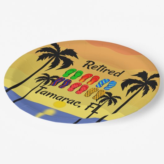 In ruste...Tamarac, FL, tropisch ontwerp, Papieren Bordje (Gekanteld)