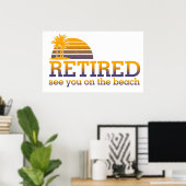 In ruste zie je op het strand Poster (Thuiskantoor)