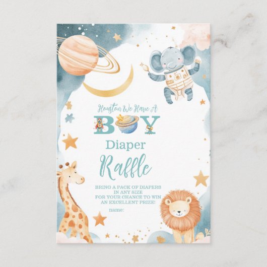 In Safari Houston hebben we een Boy Diapper Raffle Informatiekaartje (Voorkant)