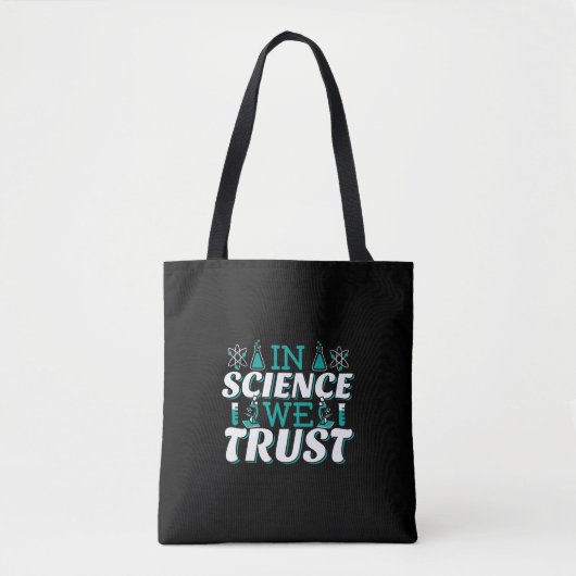 In Science We Trust Citaat - Leraar Tote Bag (Voorkant)