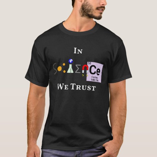 In Science We vertrouwen T-shirt (Voorkant)