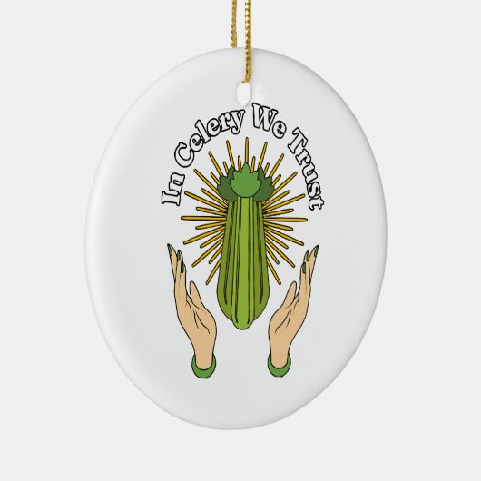 In selderij vertrouwen we - Celery Juice Lover Fun Keramisch Ornament (Rechts)