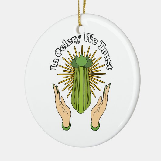 In selderij vertrouwen we - Celery Juice Lover Fun Keramisch Ornament (Links)