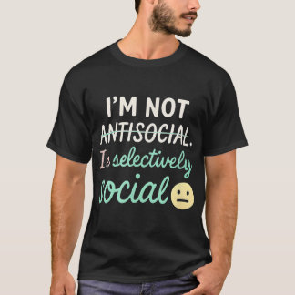 In selectief sociaal introverte stemming t-shirt