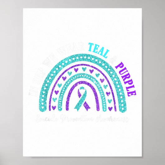 In Sep Wear Teal And Purple Suicide Prevention Awa Poster (Voorkant)