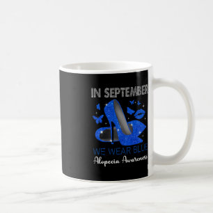 In september Draag Blauwe Hoogvlakte Alopecia Awar Koffiemok